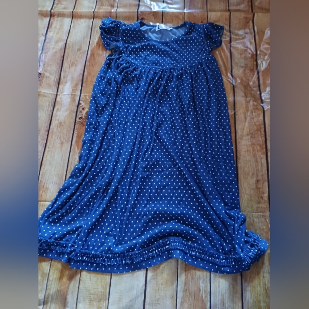 Polka Dot Kids Casual Dress - Blue